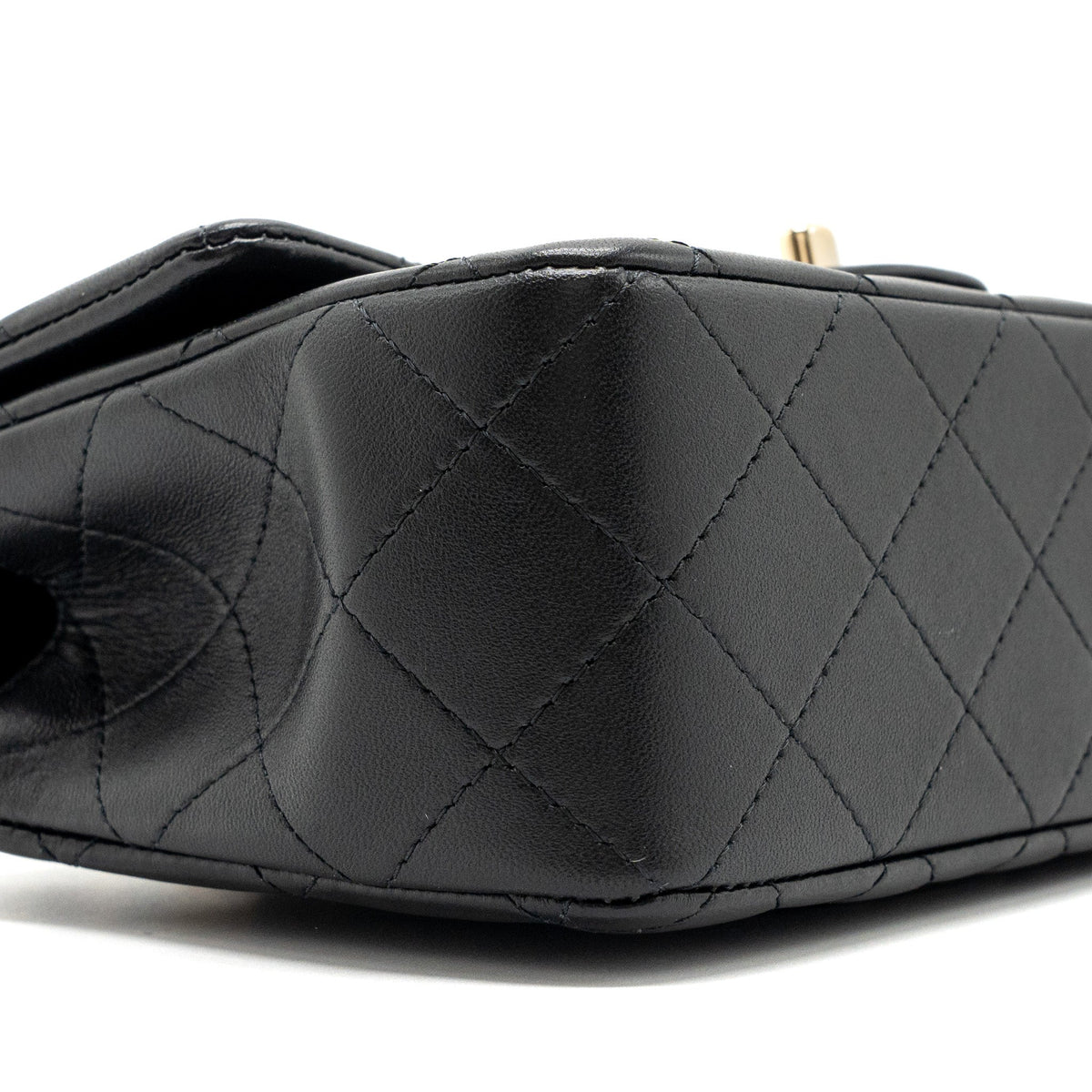 CHANEL TOP HANDLE MINI RECTANGULAR FLAP BAG LAMBSKIN BLACK LGHW(MICROCHIP)