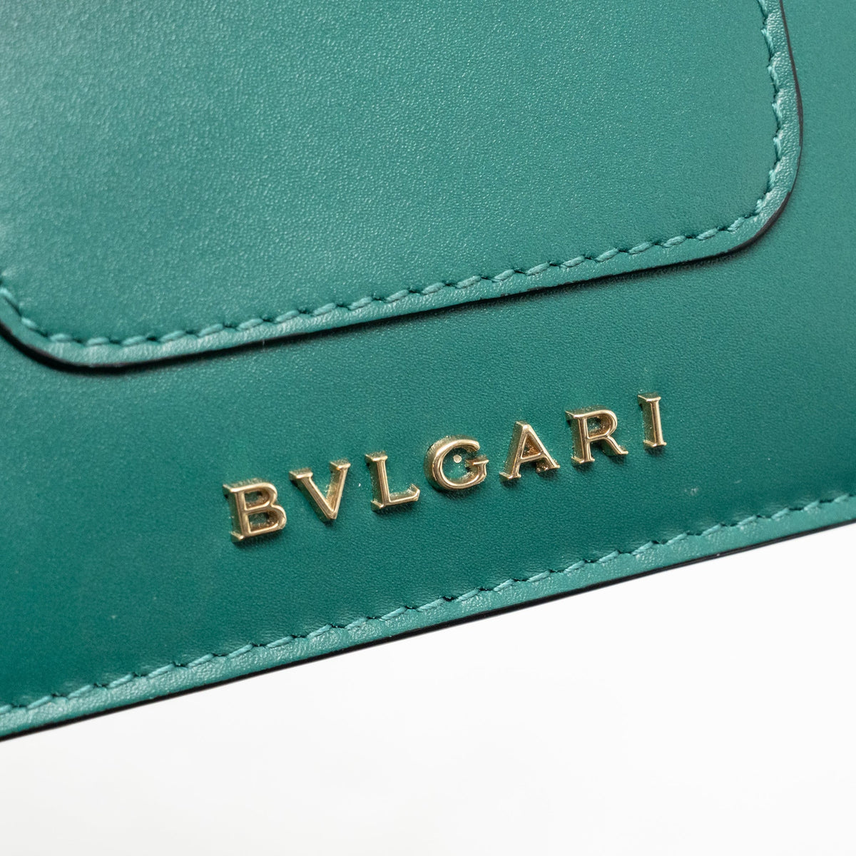 Bvlgari serpenti compact card holder leather green/purple LGHW