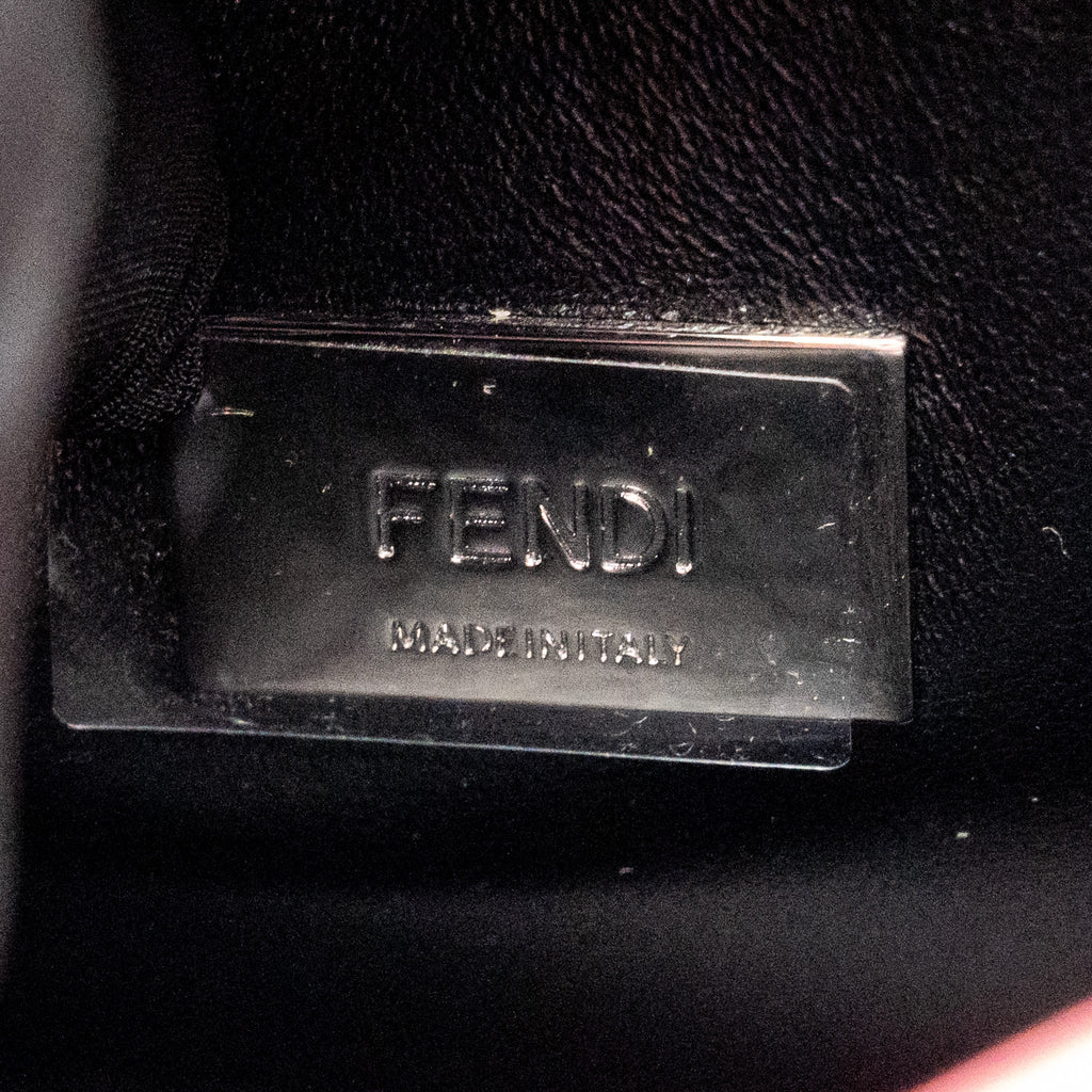 Fendi Mini Peekaboo No Maniglia Bag Nappa Leather Pink SHW with Pink Shearling and Clear Acrylic Replacement Top Handles (Sell in Set)