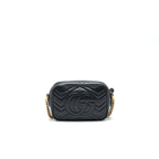 GUCCI GG MARMONT MINI CAMERA BAG BLACK GHW