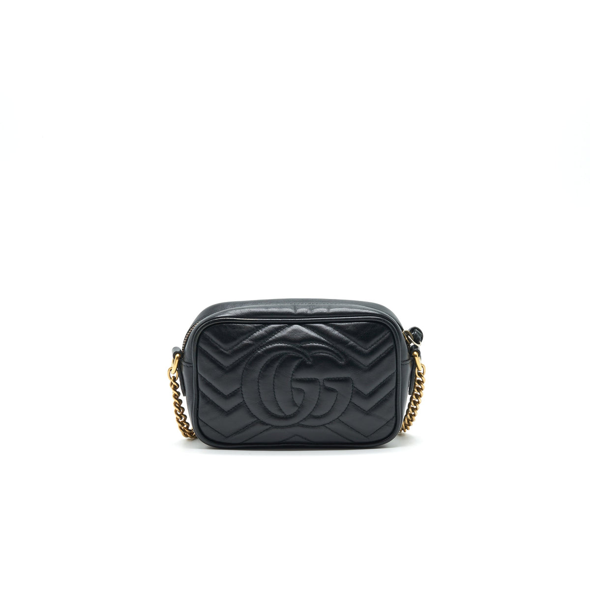 GUCCI GG MARMONT MINI CAMERA BAG BLACK GHW