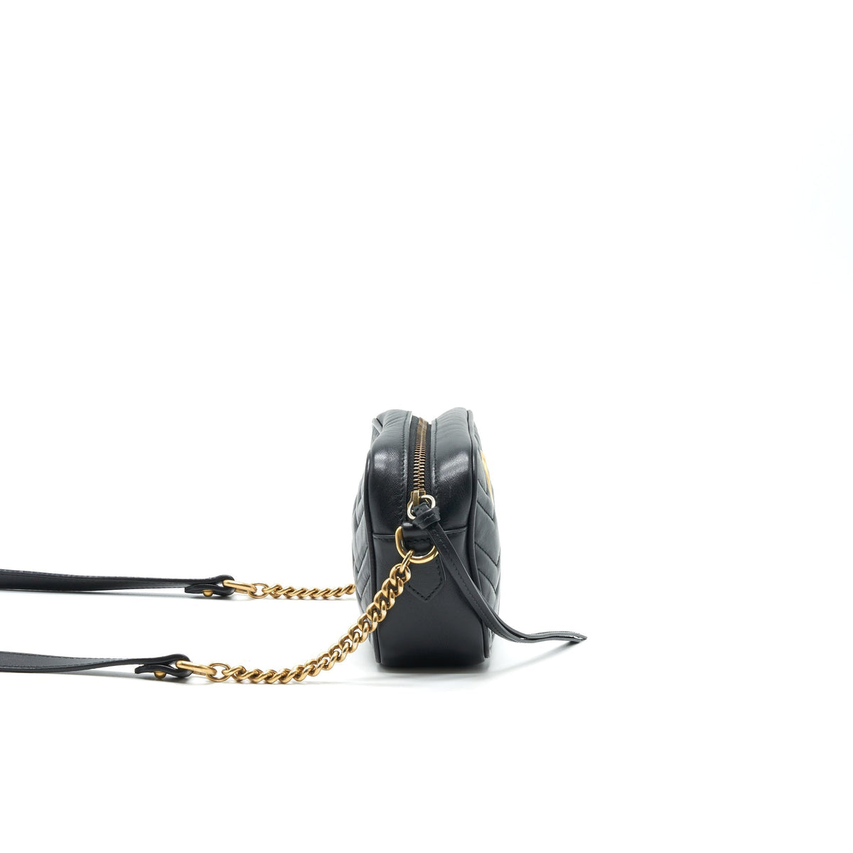 GUCCI GG MARMONT MINI CAMERA BAG BLACK GHW