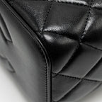 CHANEL PEARL CRUSH LONG VANITY CASE LAMBSKIN BLACK GHW (MICROCHIP)