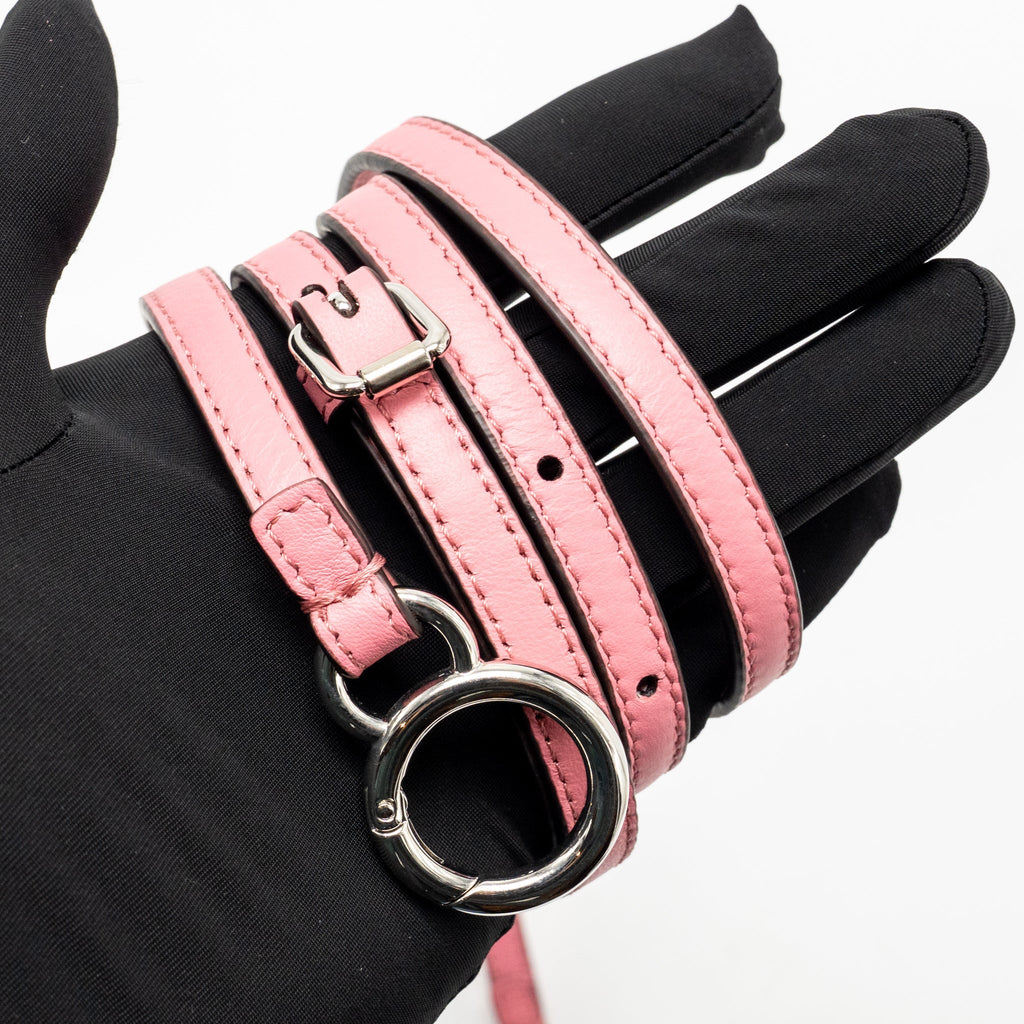 Fendi Mini Peekaboo No Maniglia Bag Nappa Leather Pink SHW with Pink Shearling and Clear Acrylic Replacement Top Handles (Sell in Set)