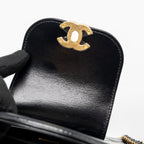 CHANEL 24P MINI SHOPPING TOTE/ KELLY BAG CALFSKIN BLACK GHW (MICROCHIP)