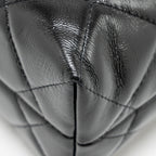 CHANEL 24B TWIST CHAIN TOP HANDLE HOBO LUNCH BOX BAG LAMBSKIN BLACK GHW (MICROCHIP)