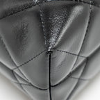 CHANEL 24B TWIST CHAIN TOP HANDLE HOBO LUNCH BOX BAG LAMBSKIN BLACK GHW (MICROCHIP)