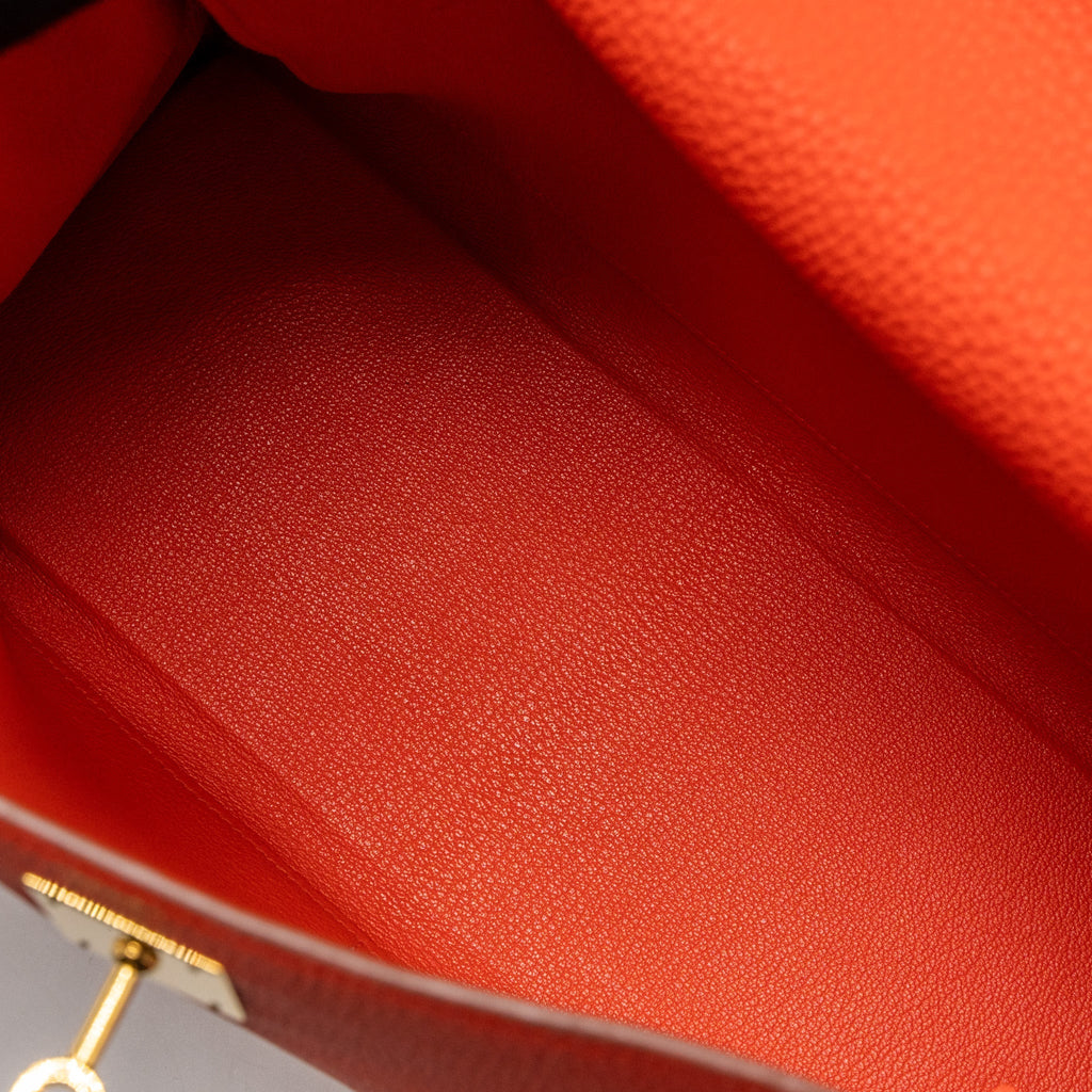 HERMES KELLY 32 TOGO CAPUCINE GHW