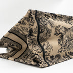DIOR MEDIUM DIOR BOOK TOTE TOILE DE JOUY REVERSE EMBROIDERY CANVAS BEIGE