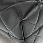 CHANEL 24B TWIST CHAIN TOP HANDLE HOBO LUNCH BOX BAG LAMBSKIN BLACK GHW (MICROCHIP)