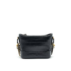 CHANEL SMALL GABRIELLE HOBO BAG CROCODILE EMBOSSED CALFSKIN BLACK