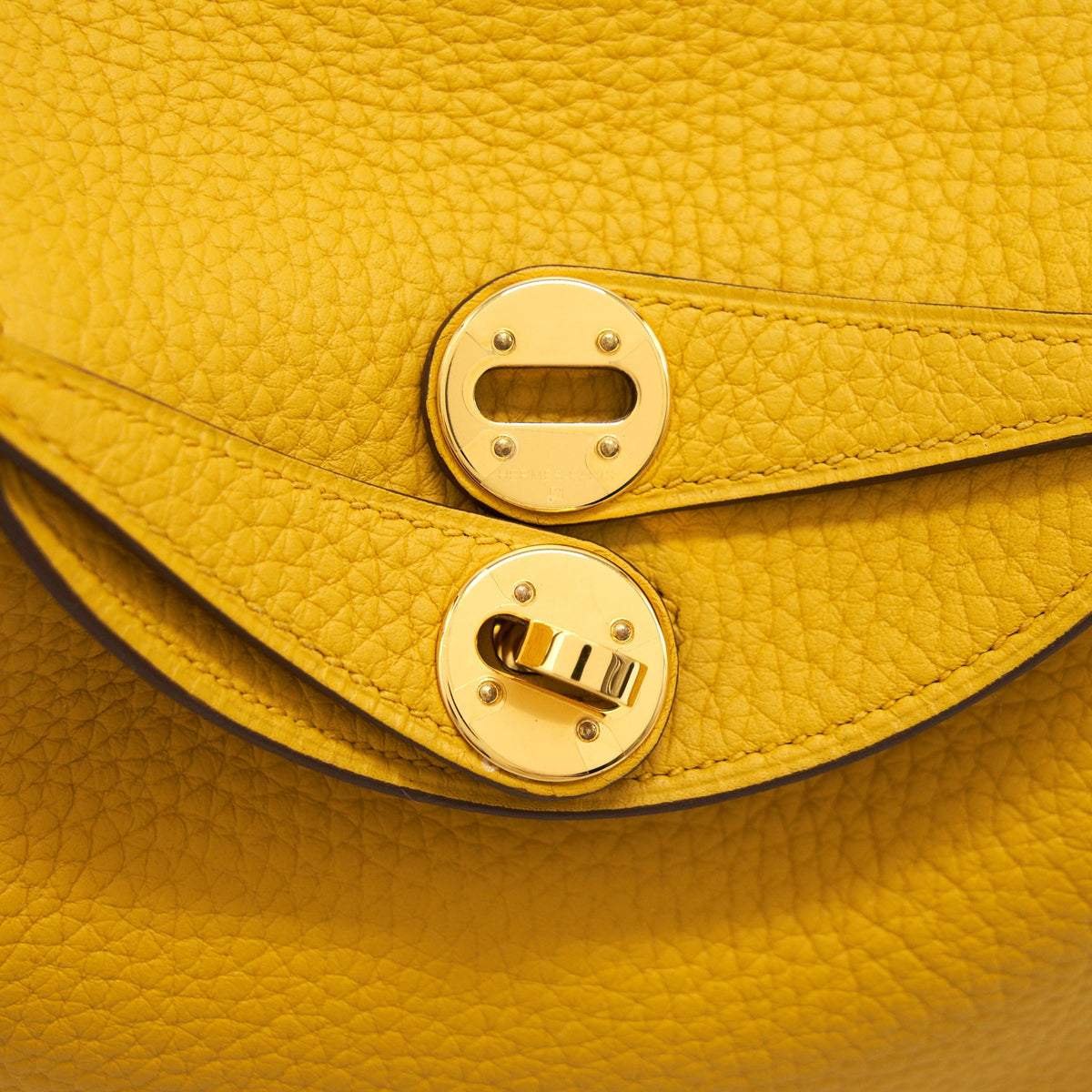 Hermes Mini Lindy 9D Jaune Ambre GHW