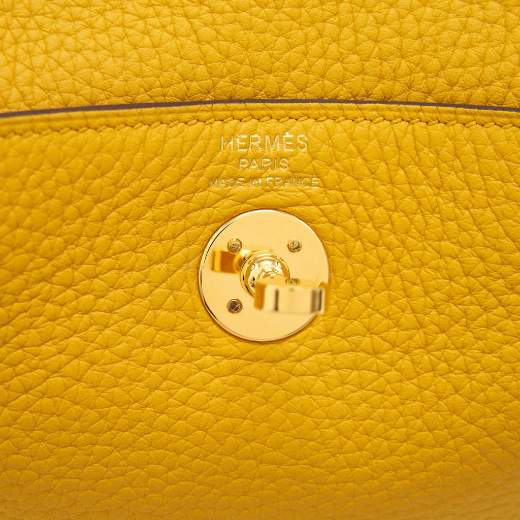 Hermes Mini Lindy 9D Jaune Ambre GHW