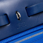 HERMES HERBAG 31 ZIP BAG CANVAS/HUNTER LEATHER BLEU BILLARD/BLEU SAPHIR SHW