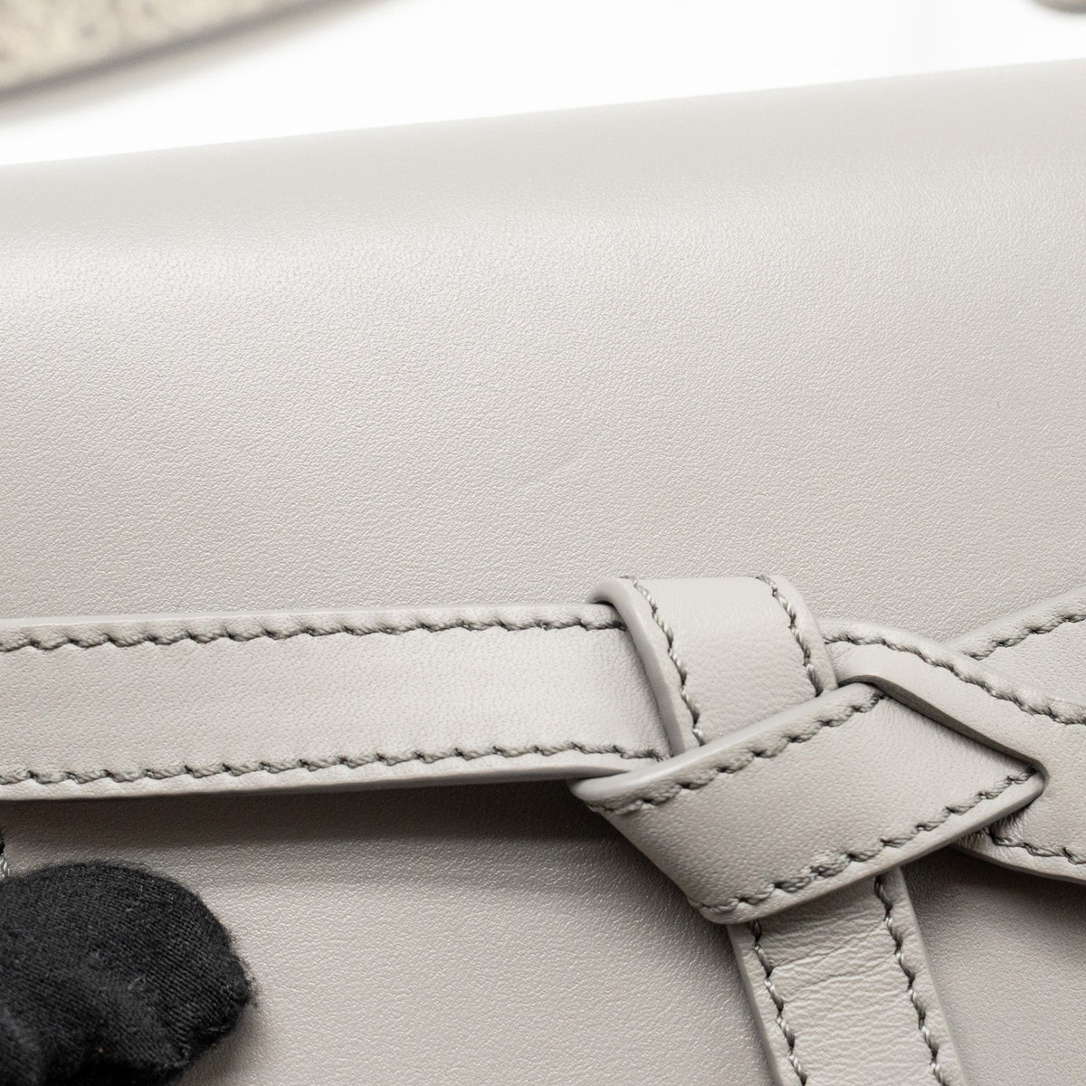 LOEWE MINI GATE DUAL BAG SOFT CALFSKIN WITH JACQUARD STRAP GREY SHW