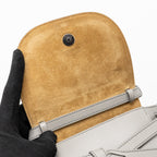 LOEWE MINI GATE DUAL BAG SOFT CALFSKIN WITH JACQUARD STRAP GREY SHW