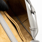 LOEWE MINI GATE DUAL BAG SOFT CALFSKIN WITH JACQUARD STRAP GREY SHW
