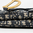 DIOR MEDIUM SADDLE BAG BLUE OBLIQUE CANVAS GHW