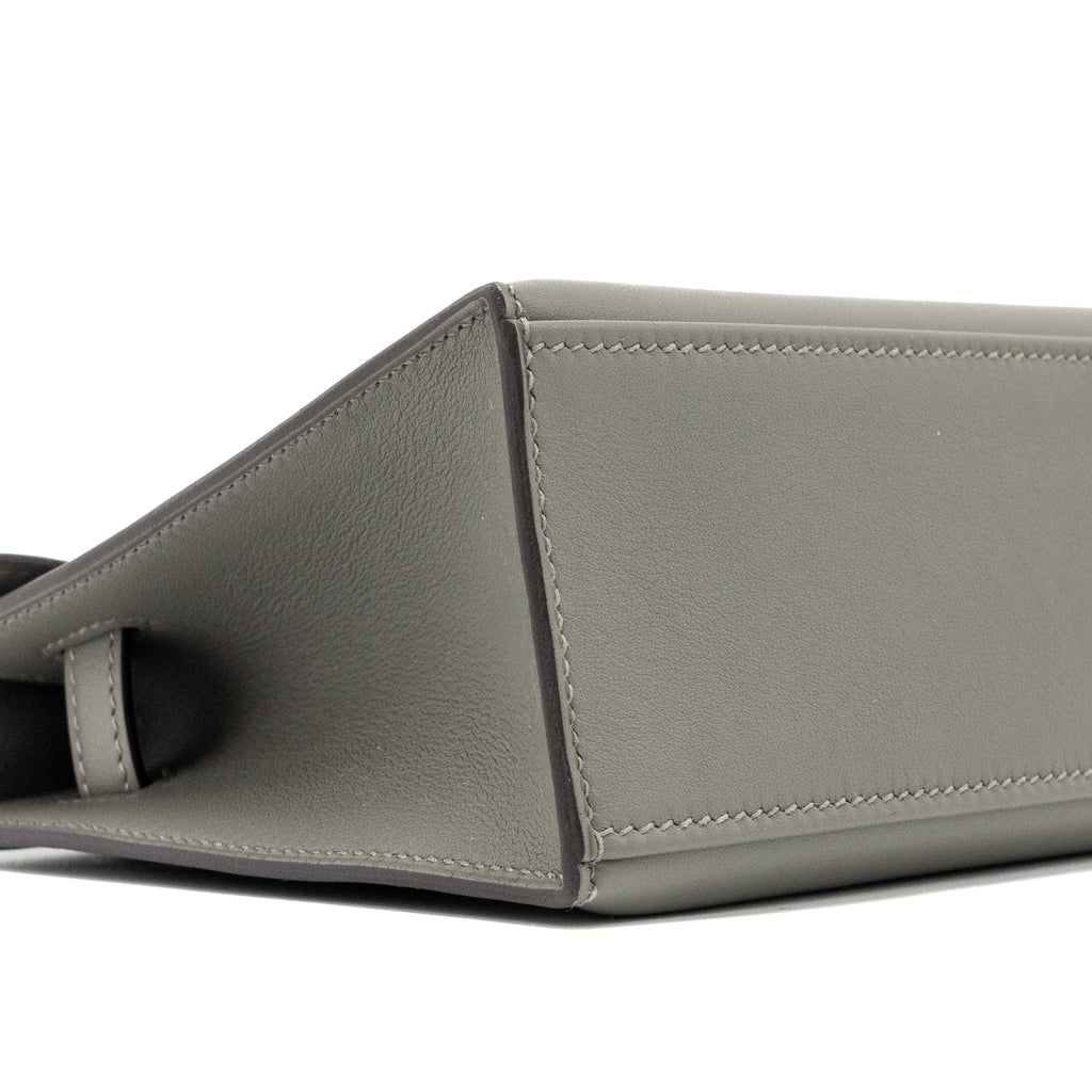 Hermes kelly pochette swift gris Meyer SHW
