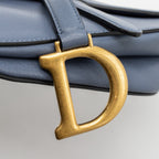 DIOR MEDIUM SADDLE BAG GOAT SKIN LIGHT BLUE GHW