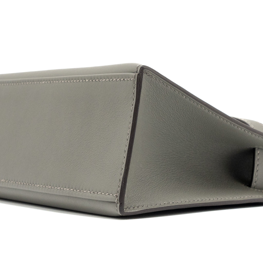 Hermes kelly pochette swift gris Meyer SHW