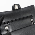 CHANEL MEDIUM CLASSIC DOUBLE FLAP BAG CAVIAR BLACK SHW (MICROCHIP)