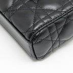 DIOR SMALL LADY D-JOY BAG CANNAGE LAMBSKIN BLACK LGHW