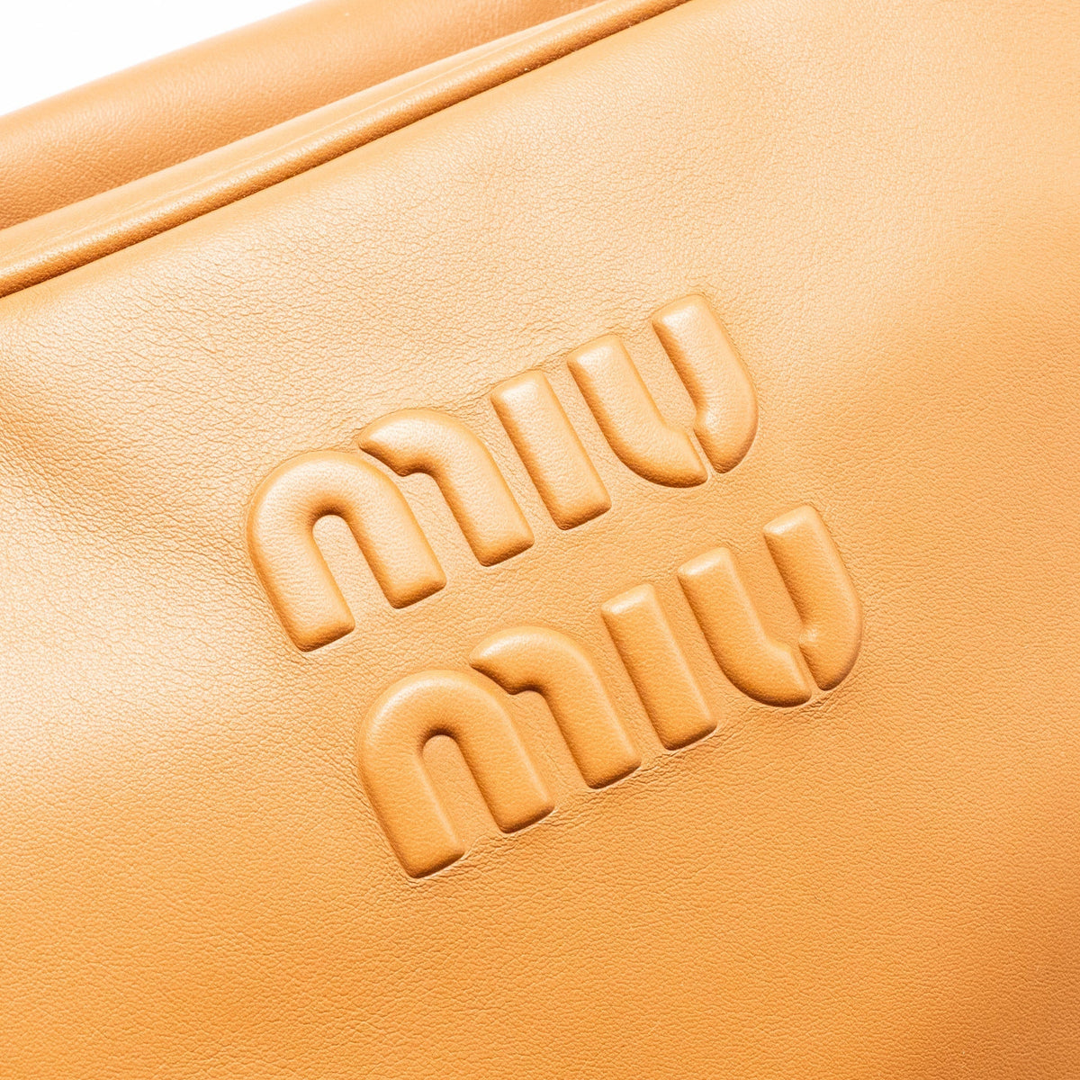 MIU MIU LARGE BEAU BAG CALFSKIN COGNAC GHW