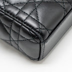 DIOR SMALL LADY D-JOY BAG CANNAGE LAMBSKIN BLACK LGHW