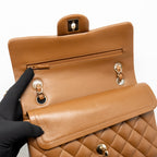 Chanel Small Classic Double Flap Bag Lambskin Dark Brown GHW (Microchip)