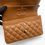 Chanel Small Classic Double Flap Bag Lambskin Dark Brown GHW (Microchip)