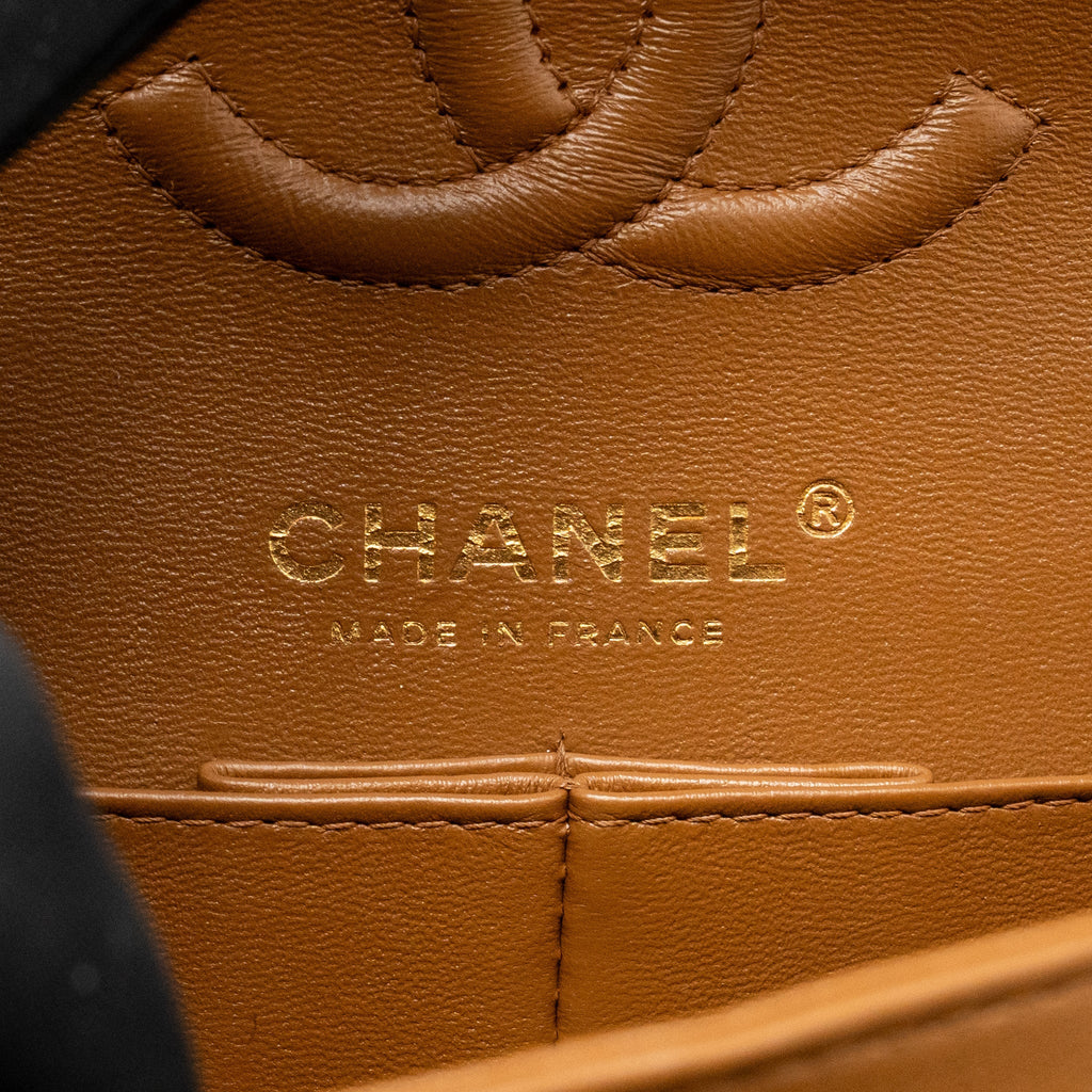 Chanel Small Classic Double Flap Bag Lambskin Dark Brown GHW (Microchip)