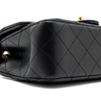 CHANEL 23K PEARL CRUSH MINI RECTANGULAR FLAP BAG LAMBSKIN BLACK GHW (MICROCHIP)