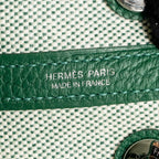 HERMES NEO GARDEN PARTY 23 CANVAS/NEGONDA ECRU/VERT MOYEN SHW