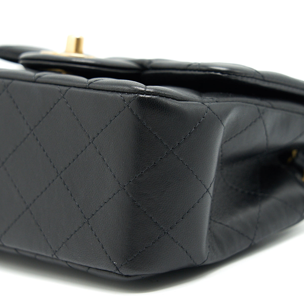 CHANEL MINI SQUARE BLACK LAMBSKIN GHW