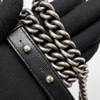 CHANEL MEDIUM BOY BAG CAVIAR BLACK RUTHENIUM HARDWARE
