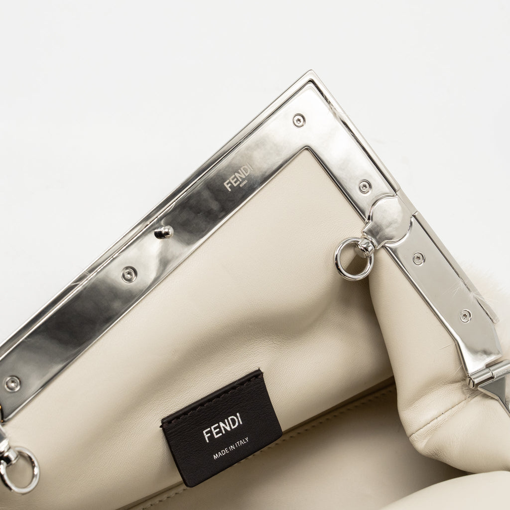 Fendi First Small Bag Mink Fur/Leather Off-white SHW