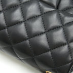 CHANEL MINI SQUARE BLACK LAMBSKIN GHW