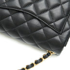 CHANEL MINI SQUARE BLACK LAMBSKIN GHW