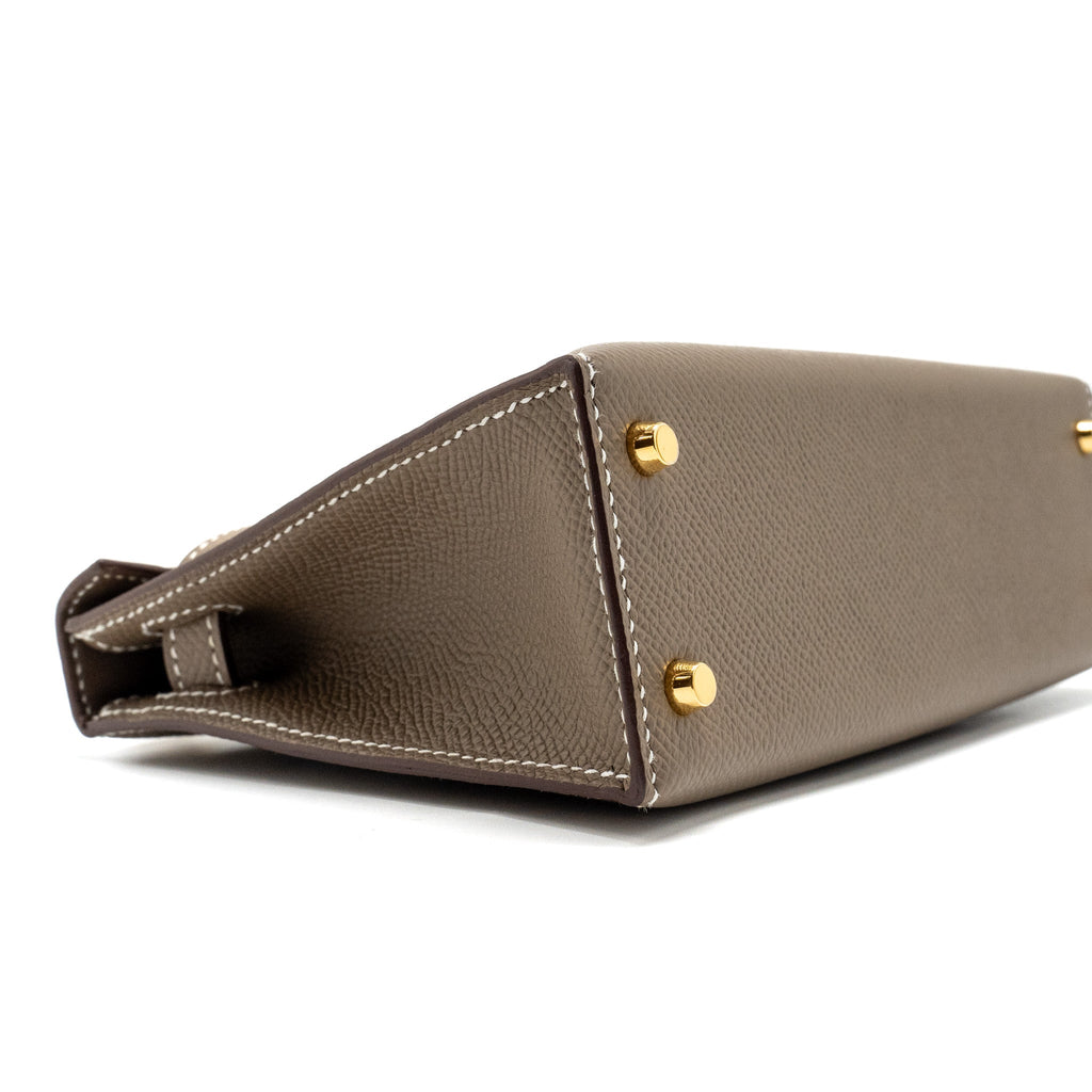 Hermes mini kelly II epsom etoupe GHW