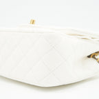 CHANEL 21B PEARL CRUSH SQUARE MINI FLAP BAG WHITE GHW
