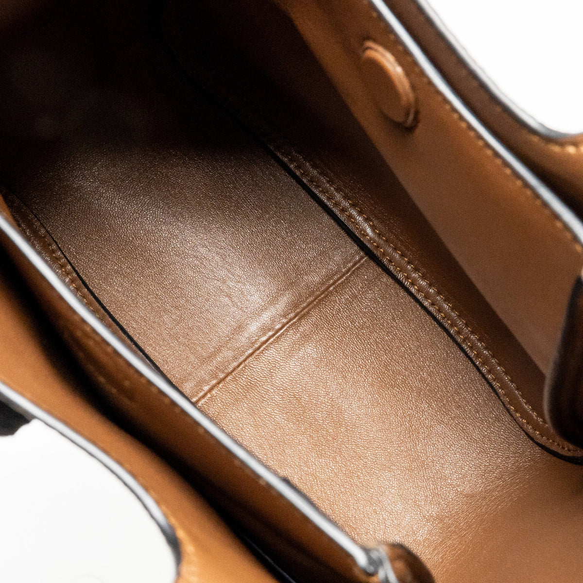 Prada Mini Leather Tote Bag Calfskin Caramel SHW