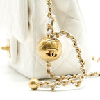 CHANEL 21B PEARL CRUSH MINI SQUARE FLAP BAG WHITE GHW