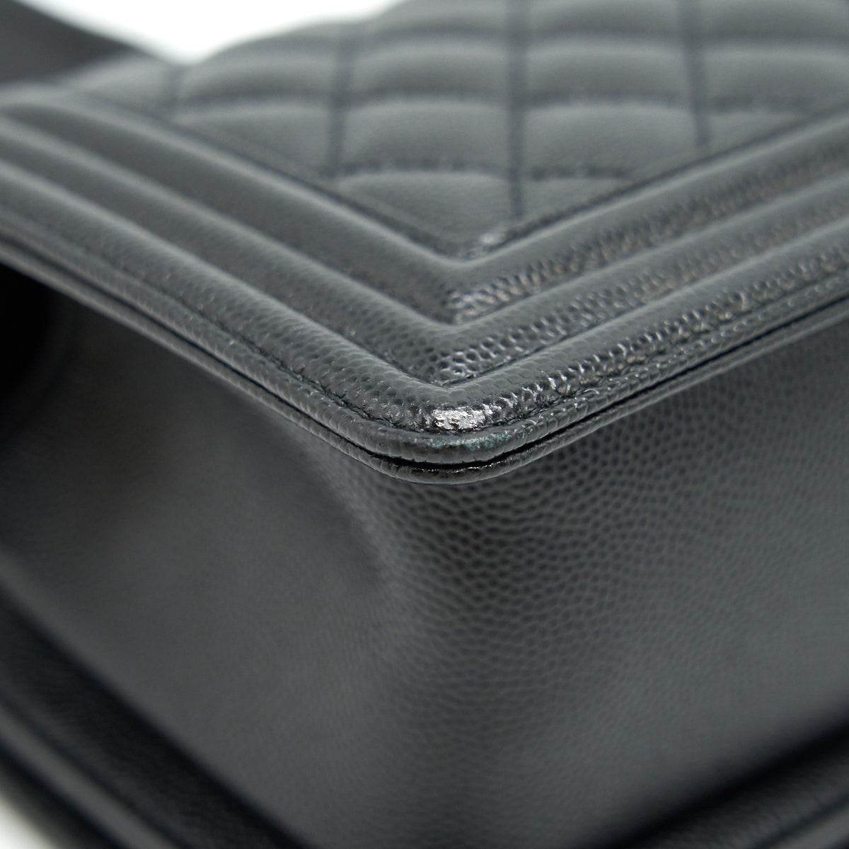 CHANEL SMALL BOY BAG CAVIAR LEATHER GHW BLACK