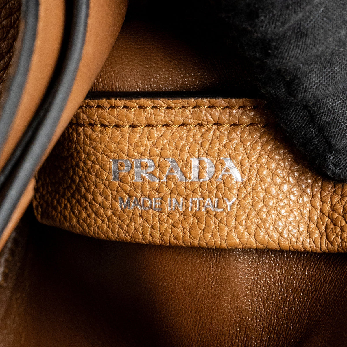 Prada Mini Leather Tote Bag Calfskin Caramel SHW