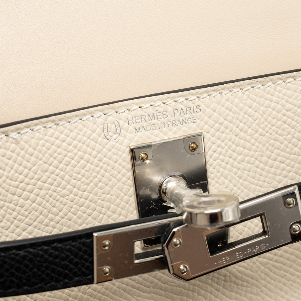 Hermes mini kelly II epsom Craie / Black SHW
