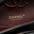 CHANEL SMALL CLASSIC DOUBLE FLAP BAG CAVIAR BLACK GHW (MICROCHIP)
