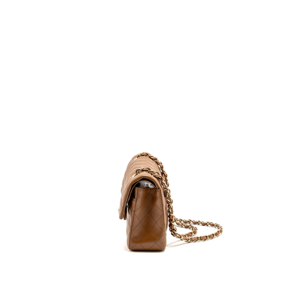 Chanel Small Classic Double Flap Bag Lambskin Dark Brown GHW (Microchip)