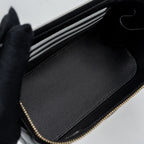 CHANEL TOP HANDLE LONG VANITY WITH CHAIN LAMBSKIN BLACK GHW (MICROCHIP)