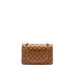 Chanel Small Classic Double Flap Bag Lambskin Dark Brown GHW (Microchip)